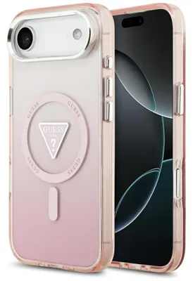Image de Guess - Étui MagSafe IML Gradient Triangle Logo pour iPhone 17 Air - rose