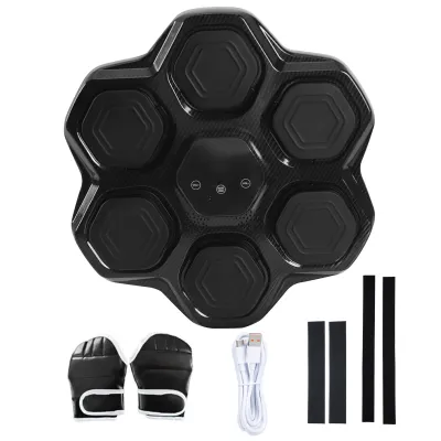 Produktbild von intelligente Musik-Boxmaschine mit Handschuhen, Schlagtrainer mit 9 Geschwindigkeiten, Boxmaschine mit 6 Zielen