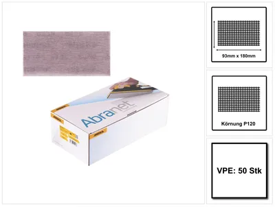 Produktbild von Mirka ABRANET Schleifstreifen Grip 93x180mm P120 50 Stk. ( 5412805012 )