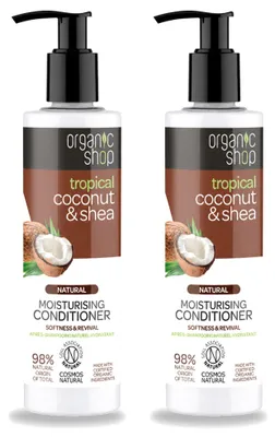 Productafbeelding van 2 x Organic Shop Kokos & Shea Conditioner - verzorgend en voedend - 280 ml - voordelingsverpakking - 2 stuks