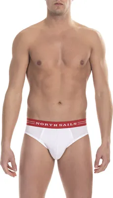 Obrázek produktu pro Pánské slipy North Sails (2 balení) - bavlna(White (Elasticated Red) M)