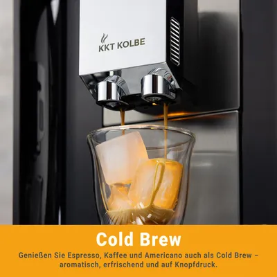 Produktbild von KKT KOLBE Pro Kaffeevollautomat mit Milchbehälter, Milchschaumdüse und Zubehör, 2 Tassen-Funktion, 15 Bar, 7-stufiges Mahlwerk, TFT Touchscreen