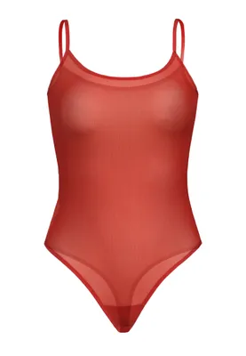 Zdjęcie produktu dla Teyli siateczkowe body na cienkich ramiączkach Sophi damskie 2433 czerwone M