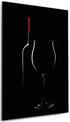Produktbild von Wallario Premium Leinwandbild Rotwein bei Nacht in Größe 60 x 90 cm