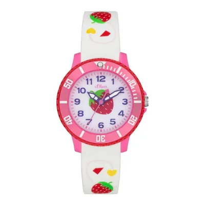 A children's watch with a strawberry design.