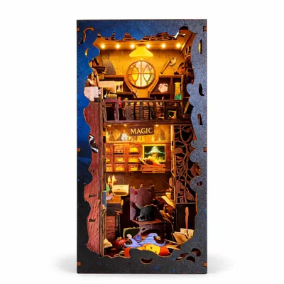 Obrázek produktu pro THAR Book Nook Shadowmoon Academy – Miniaturní stavebnice s LED osvětlením, 295 dílů z MDF a akrylového krytu proti prachu
