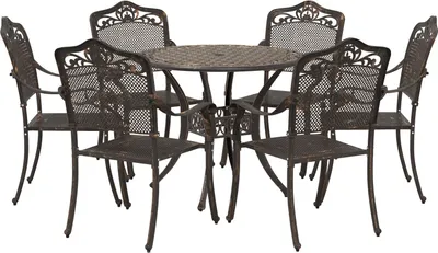 Produktbild von Möbel 7-tlg. Garten-Essgruppe Bronzen Aluminiumguss - Gartenstühle 3334704