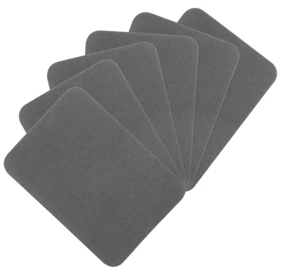 Aufbügelbare Flicken 6 Stück 7,6 x 10,9 cm Baumwolle dunkelgrau