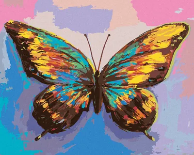 Produktbild von Zuty - Malen nach Zahlen - SCHÖNER BUNTER SCHMETTERLING, 40x50 cm, ohne Keilrahmen