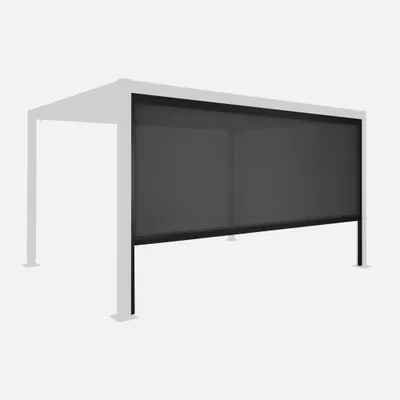 Immagine prodotto di Tenda laterale avvolgibile alluminio e textilene per pergola, 4m, Nero