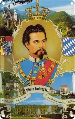 Produktbild von vianmo Blechschild 30x20 cm Ludwig II König Bayern King