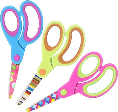 Produktbild von Vutyvve Kinder Schere 3 Paare rosa blau Obst grün Kinder Handwerk Sicherheitssc helfen Kindern bei Schneiden Basteln DIY Scrapbooking