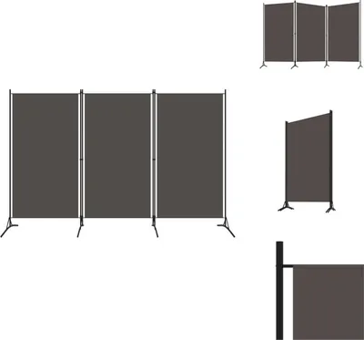 Multiple views of a dark grey room divider.