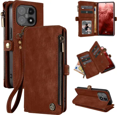 Produktbild von Handy Hülle für Xiaomi 15T Geldbeutel Geldbörse RFID Schutz Klapphülle Cover Schutzhülle Wallet Farbe: Dunkelbraun