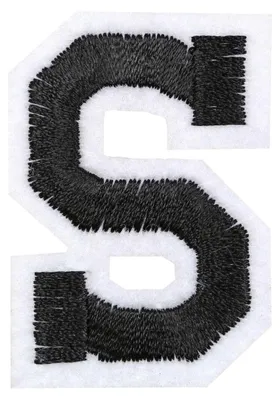 Produktbild von 1 Buchstaben Aufbügler, 15-43x45mm, Applikation, Aufnäher, schwarz, Buchstaben & Zeichen:S