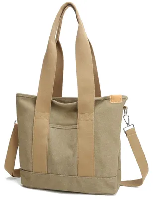 Imagen del producto de Solidchoice - Bolso de hombro de lona para mujer con múltiples compartimentos