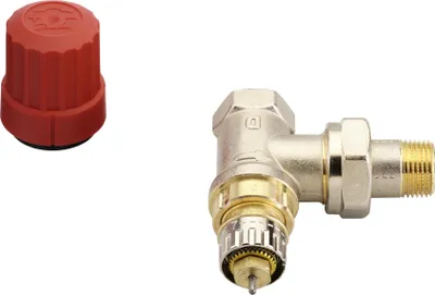 Obrázek produktu pro Danfoss Ventilgehäuse RA-N 10 R 3/8, Eck, matt vernickelt, 1 Stk.