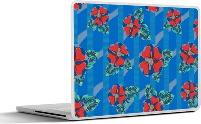 Produktbild von MuchoWow® Laptop Aufkleber Sticker Cover Hibiskus - Hawaii - Rot - Muster - Blume 40x30 cm - Laptop Dekoration - Selbstklebend