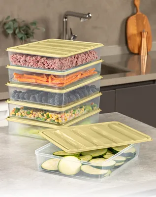 Zdjęcie produktu dla Hermia Concept, YBLLA3,56LI - Żółty, zestaw pudełek do przechowywania (6 sztuk), 100% PLASTIK, żółty, 23 x 30 x 6,5 cm