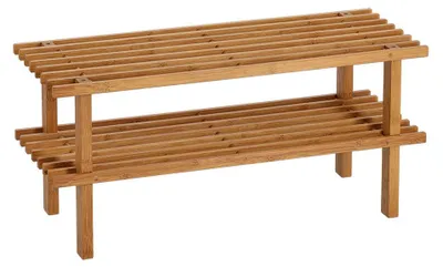 Produktbild von Zeller Schuhregal m. 2 Ablagen, Bamboo 70x26x30
