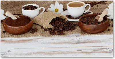 Produktbild von Tulup Glas-Bild -140x70- Wandkunst Dekorative Wand für Küche & Wohnzimmer - Essen & Getränke - Tasse Kaffee - Braun