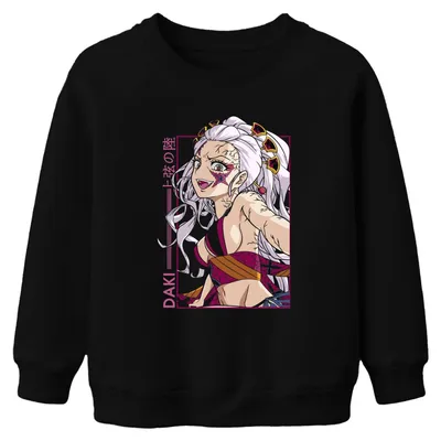 Zdjęcie produktu dla Daki Kimetsu no Yaiba Anime White Hair Cracked Skin Otaku Bluza dziecięca Uni , czarny, 128