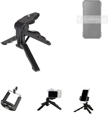Produktbild von K-S-Trade Stativ Tisch-Ständer Dreibein Handy-Stativ Ständer kompatibel mit Doogee S89 Pro Mini-Stativ Smartphone Tripod Handy-Stativ aus Plastik