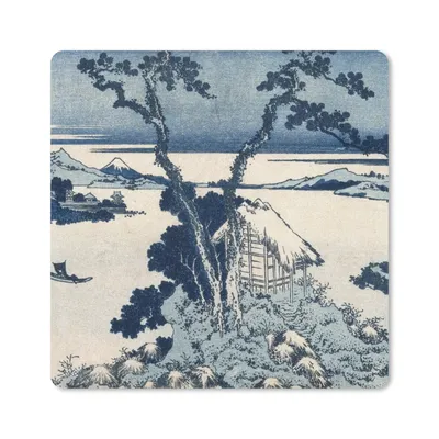 Produktbild von MuchoWow® Mauspad Mousepad Blick auf den Berg Fuji - Gemälde von Katsushika Hokusai 20x20 cm - Mousepads - Maus Mat - Pad - Mausunterlage - Desk Mat - Bureauartikeln