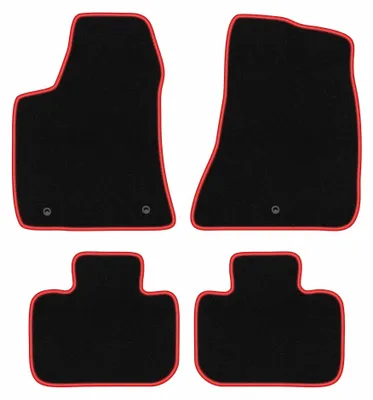 Produktbild von Velours-Fußmatten für Dodge Charger LD 2011-2020 (Coupé) – 4-tlg, Schwarz/Rot, passgenau – Wielganizator CARLUX