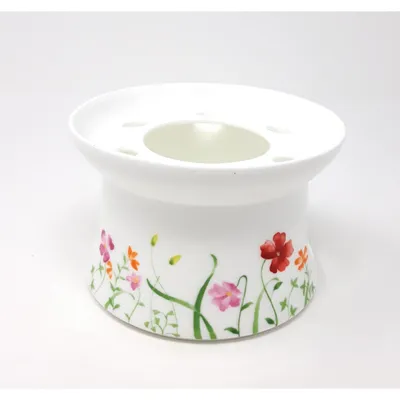 Produktbild von Stövchen LOTTA BLUMEN H. 8cm D. 12cm weiß bunt Bone China Porzellan Tea Logic