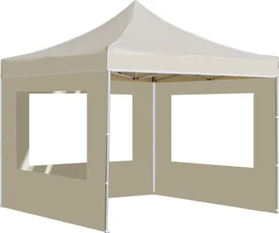 Immagine prodotto di vidaXL Tenda professionale per feste pieghevole con pareti in alluminio 3x3 m crema