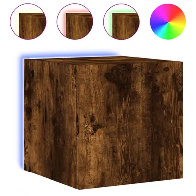 Produktbild von TV-Wandschrank mit LED-Leuchten Räuchereiche 30,5x35x30 cm