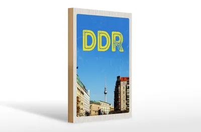 Produktbild von Holzschild Reise 20x30cm Berlin Deutschland Fernsehturm DDR
