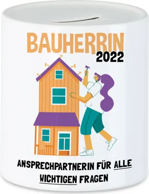 Produktbild von Bauherrin 2022 Spardose Richtfest Hausbau Häuslebauer Geschenk Einzug Eigenheim Lustig Sarkasmus