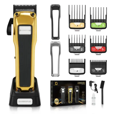 Produktbild von BarberPub Elektrisch Haarschneidemaschine Profi, Haarschneider Herren Mit 6 Klingen, 2 Gehäusedeckeln & Ladestation, Haartrimmer, HC176