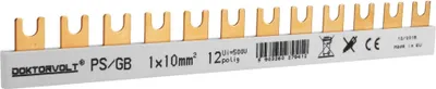 Produktbild von 1P Phasenschiene Gabel 12-polig 10mm2 PS/GB Schiene Sammelschiene 63A