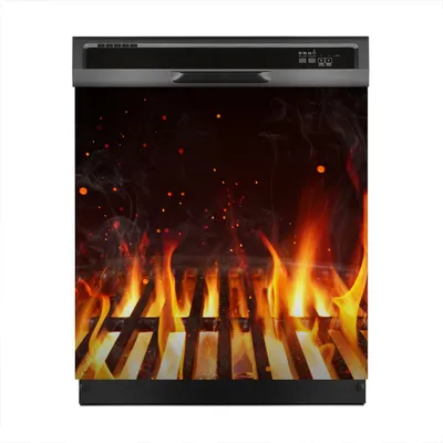 Produktbild von Magnete Dekorative 60x60 cm Küche Magnetmatte Spülmaschine - Feuer auf Grill
