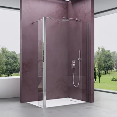 Produktbild von Mai & Mai Walk-In Duschwand Duschabtrennung 130x200cm 10mm Klarglas mitNebenteil ESG-Sicherheitsglas mit Nanobeschichtung Bremen02K Plus