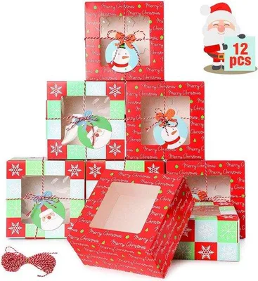 Productafbeelding van Famanu Cupcake-dozen, 12 stuks - Kerstmotieven