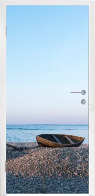 Produktbild von MuchoWow® Türtapete Selbstklebende Türfolie Strand - Boot - Meer 75x205 cm Türposter Türaufkleber Klebefolie Türklebefolie - XXL-Aufkleber - Tür Tapeten