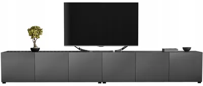 Zdjęcie produktu dla Szafka rtv pod telewizor 300 szara matowa szary mat nowoczesna solidna