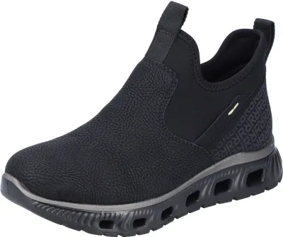 Produktbild von Rieker Damen Boot Stiefelette trendy Schaftabschluss gestretcht M6053, Größe:40 EU, Farbe:Schwarz