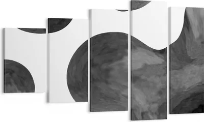 Produktbild von Bild auf Leinwand - Leinwandbild - 5 Teile - Abstraktion Form Figur - 100x60cm - Wand Bild - Wanddeko - Wandbilder - Leinwanddruck - Bilder - Wanddekoration - Leinwand bilder - EG100x60-5134