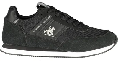 Produktbild von Schwarzer Herrensportschuh mit Kontrastdetails und herausnehmbarem Fußbett