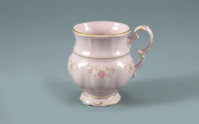Zdjęcie produktu dla Sonata, różowy kubek porcelanowy, 0,2 l, kwiaty, Leander