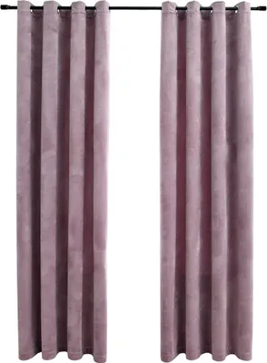 Immagine prodotto di vidaXL Tende oscuranti con occhielli 2 pezzi velluto rosa antico 140x175cm
