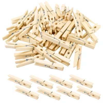 Immagine prodotto di Graffette di legno, 200 pezzi - 7 cm, ideali per stendere i panni, per lavori manuali e per foto