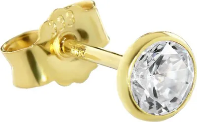 Produktbild von Single Ohrstecker Echt Gold 333er 4,5mm Cubic Zirkonia Damen Herren 0,52g 3753