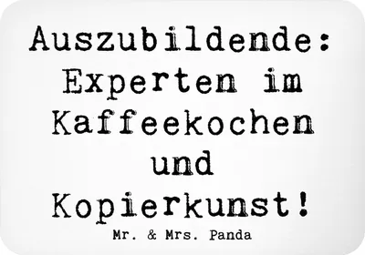 Produktbild von Mr. & Mrs. Panda magnet Spruch Auszubildende Kaffeekünstler - Weiß - Geschenk, Berufspassion, Notizhalter, berufliche Ausbildung, whiteboardmagnet, Kühlschrankmagnet