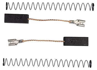 Two carbon brushes with springs and wires shown in isolation.